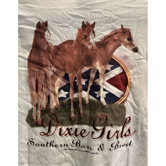 DIXIE GIRLS Outfitters ® Southern Born & Bred - White - Small T Shirt - Picture 4 of 5